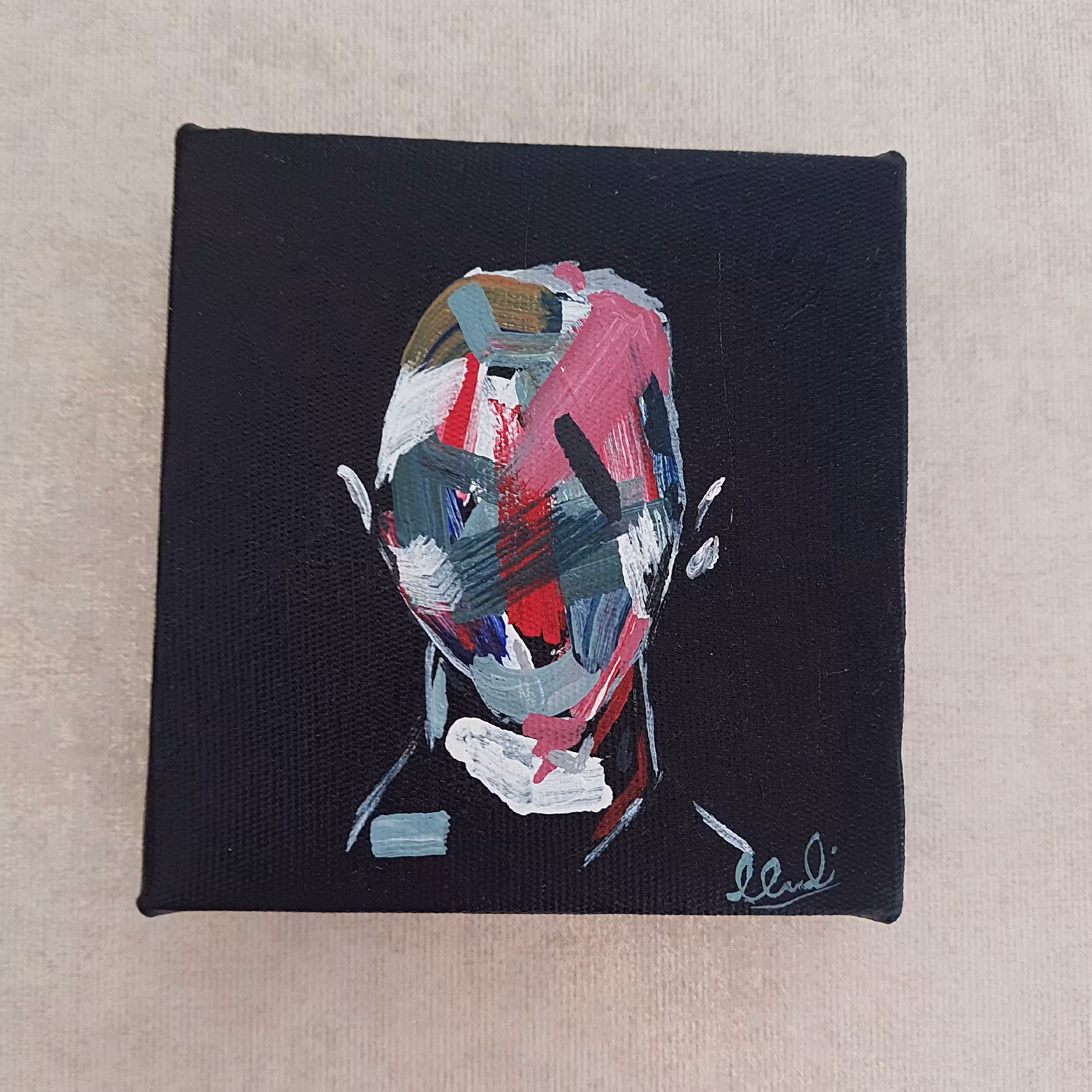 نقاشی آکریلیک زمینه مشکی کار روی بوم