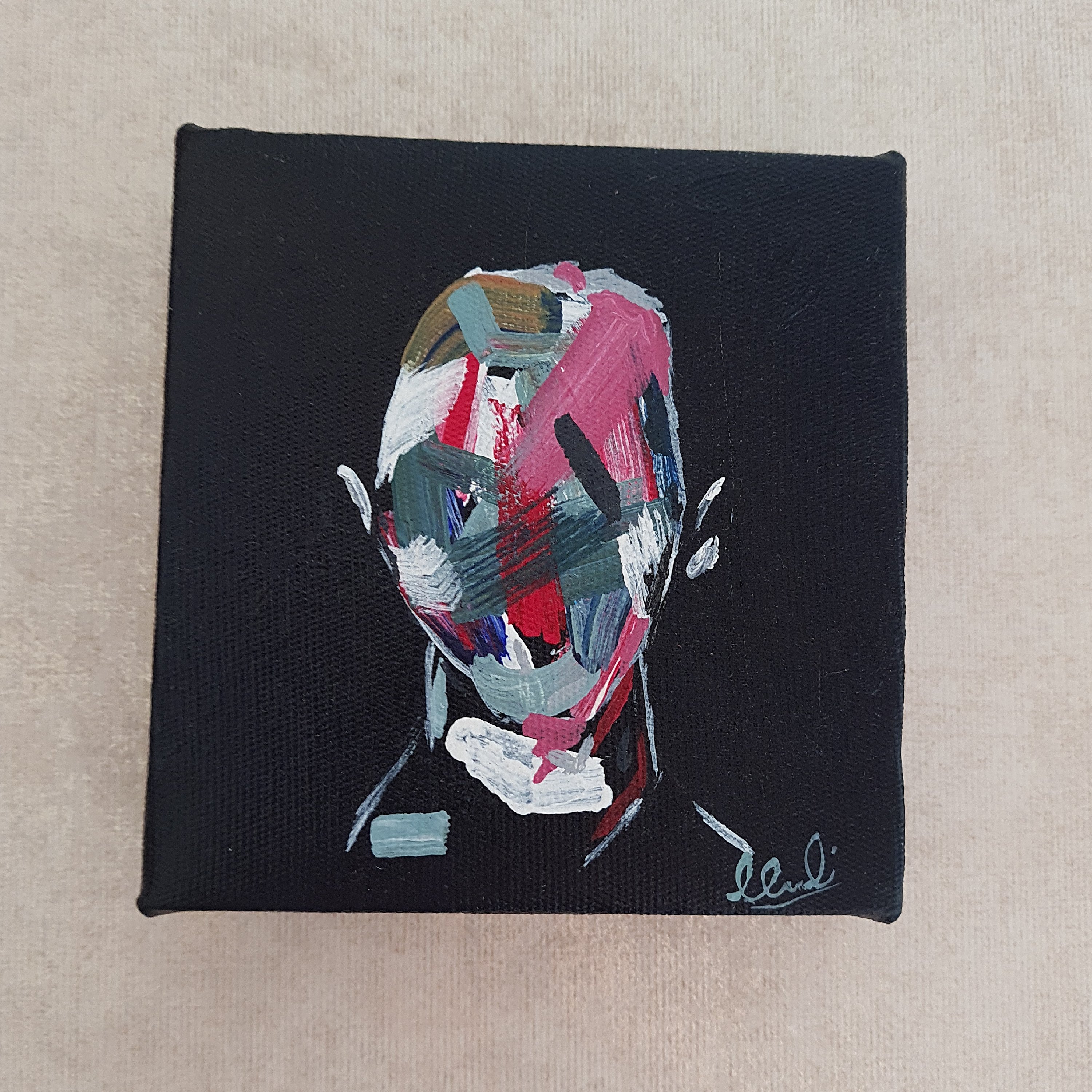 نقاشی آکریلیک زمینه مشکی کار روی بوم