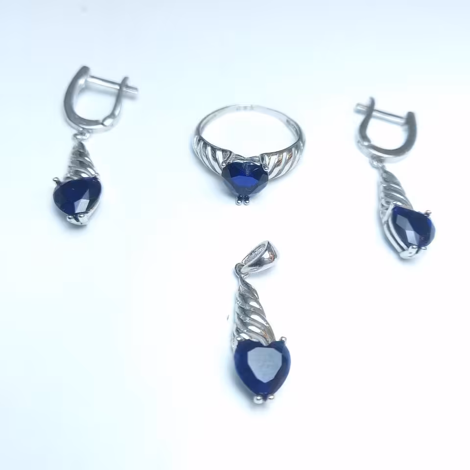 نیم ست نقره جواهری