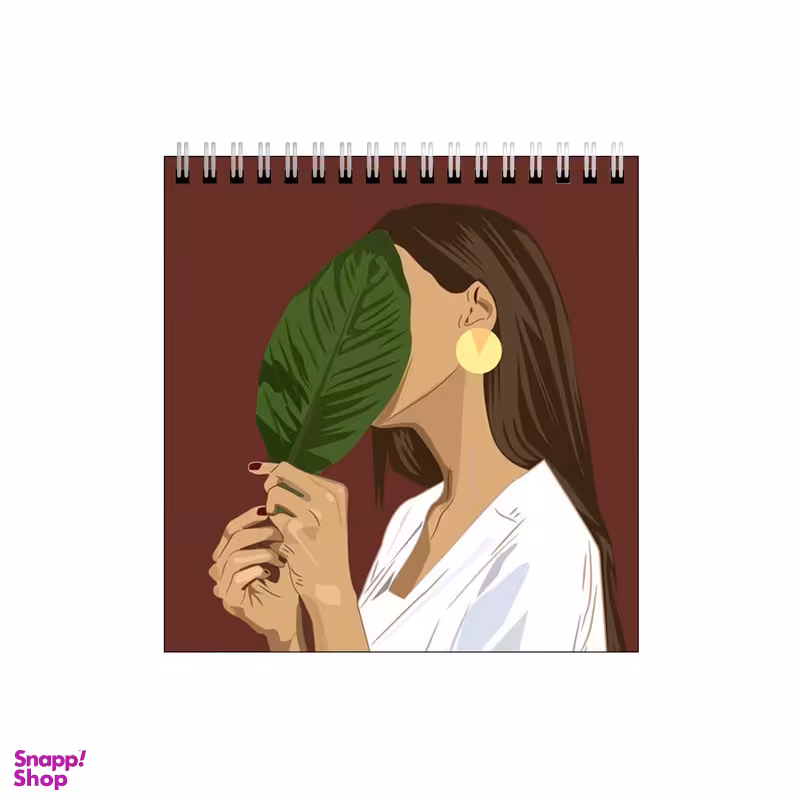 دفتر طراحی طرح دختر و برگ گیاه کد 5264193