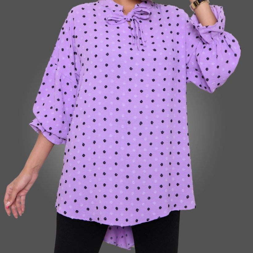 شومیز طرح خال خالی اشکی ،رنگبندی ، سایز فری مناسب بهار تخفیفی