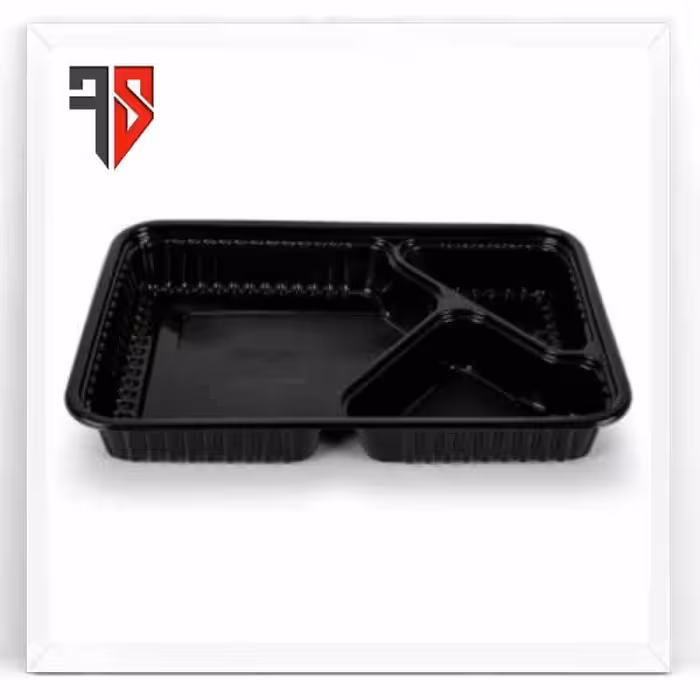 ظرف یکبار مصرف کترینگ 3 خانه 733 (100عددی) - مرکز فروش ملزومات کافه رستوران فرزان