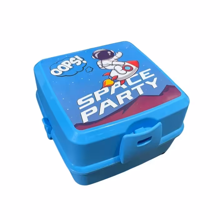 ظرف غذای کودک هوبی لایف مدل Space Party کد 021175 (رنگ آبی)