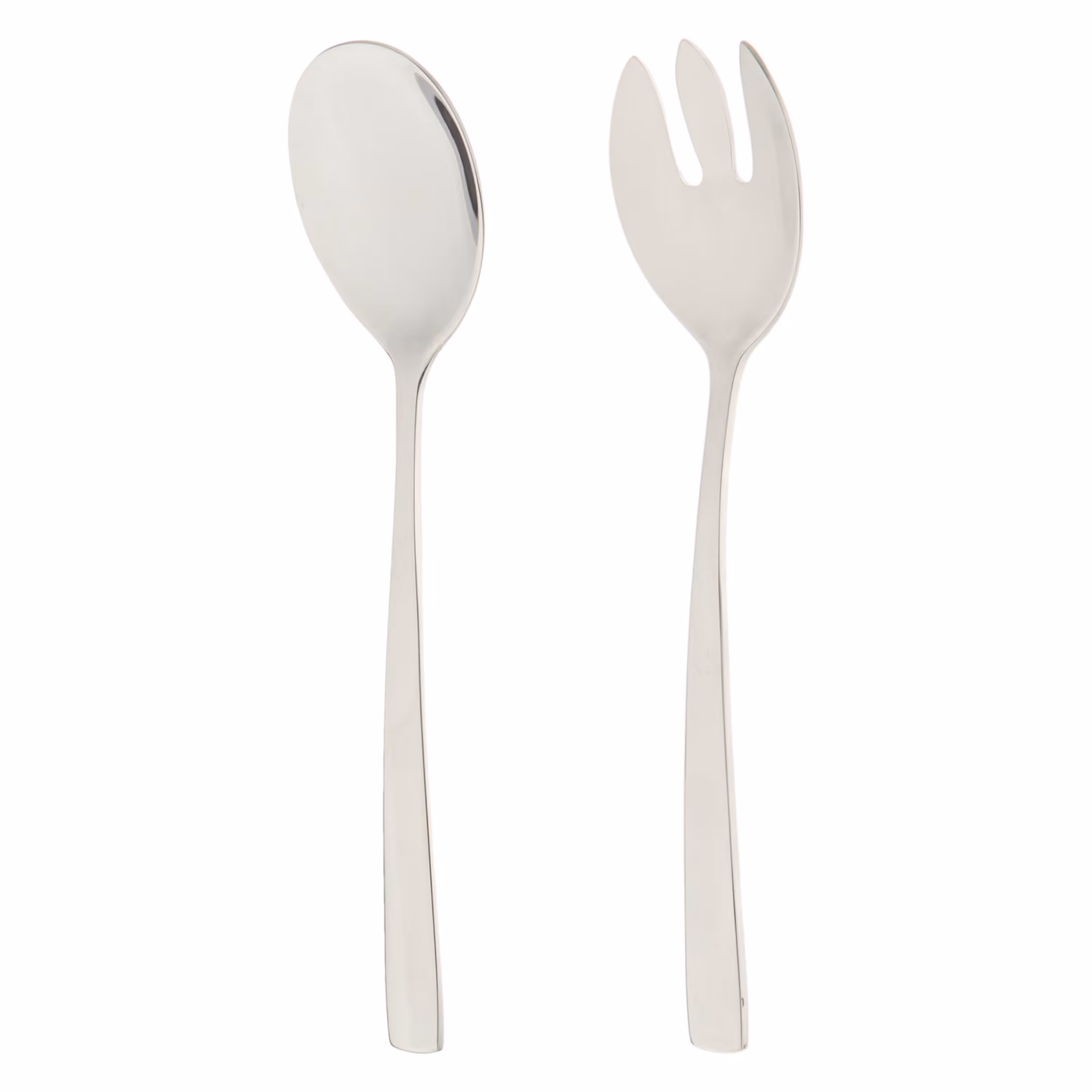 قاشق و چنگال سرو سالاد ناب استیل مدل فلورانس