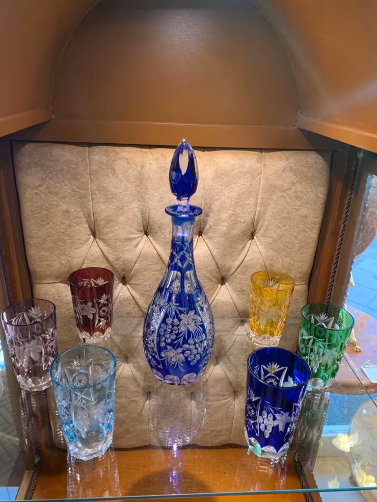 تنگ و لیوان کریستال دست ساز خوشه انگوری