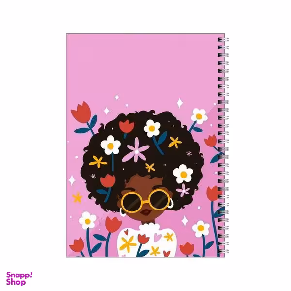 دفتر مشق 80 برگ بامبیلیپ طرح دختر عینکی در میان گل ها کد 1610598