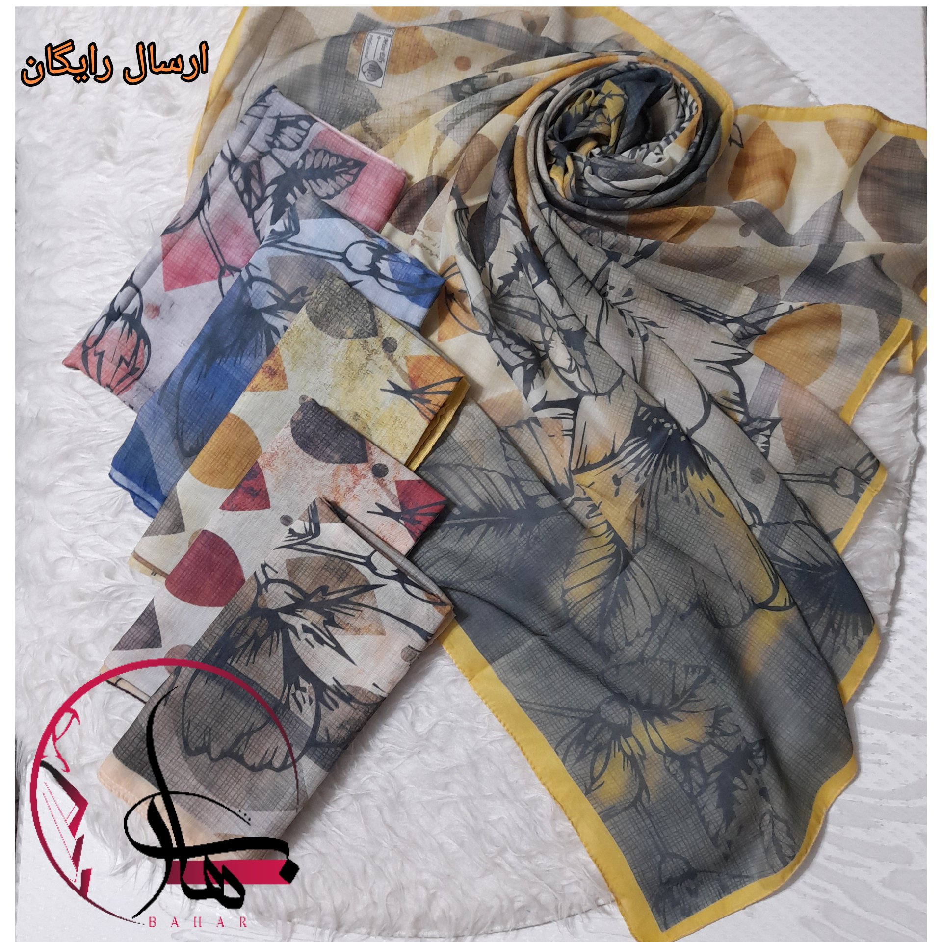روسری نخی کلاسیک چهارفصل قواره 120