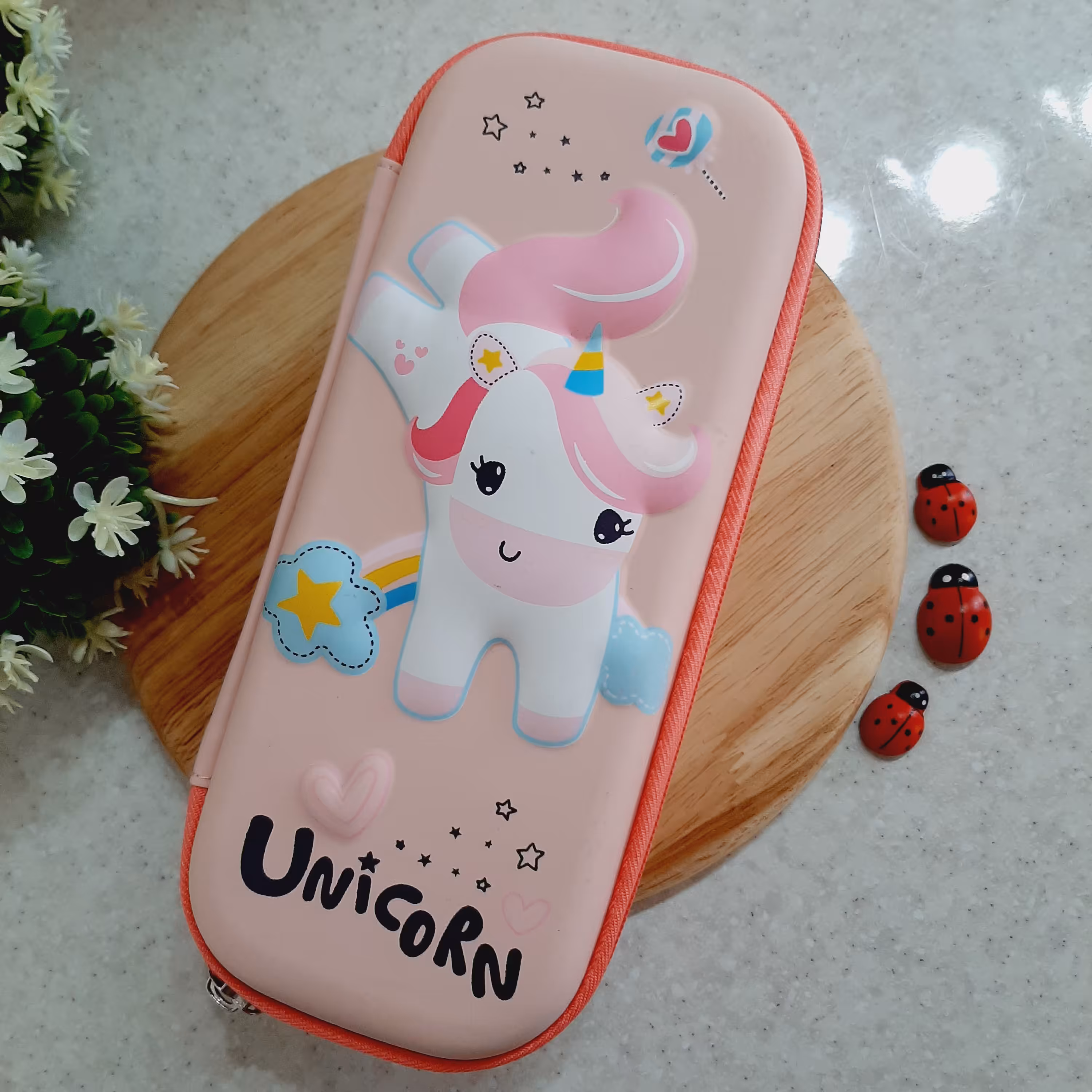 جامدادی فانتزی جلد سخت برجسته دخترانه طرح یونیکورن3