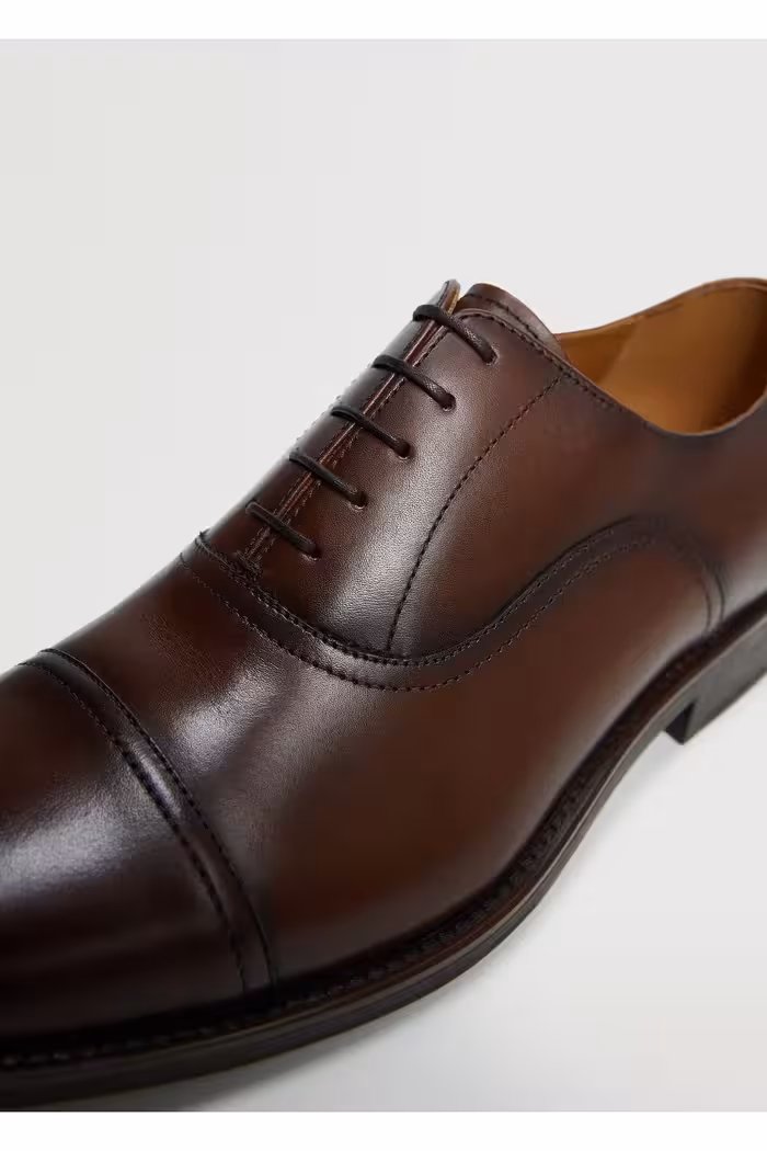 کفش های آکسفورد چند رنگ مردانه بلوچ چرمی MANGO Man