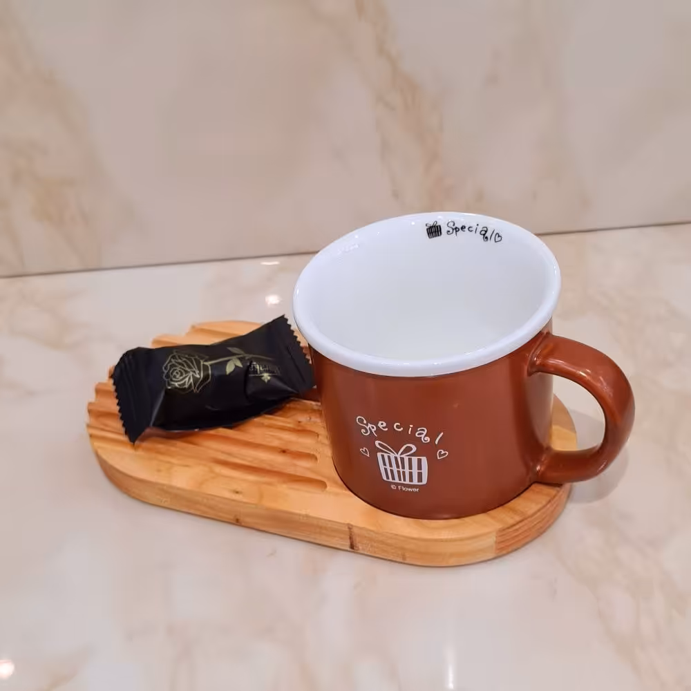 زیر لیوانی  بیسکوییت خوری  چوبی  قابل شستشو  