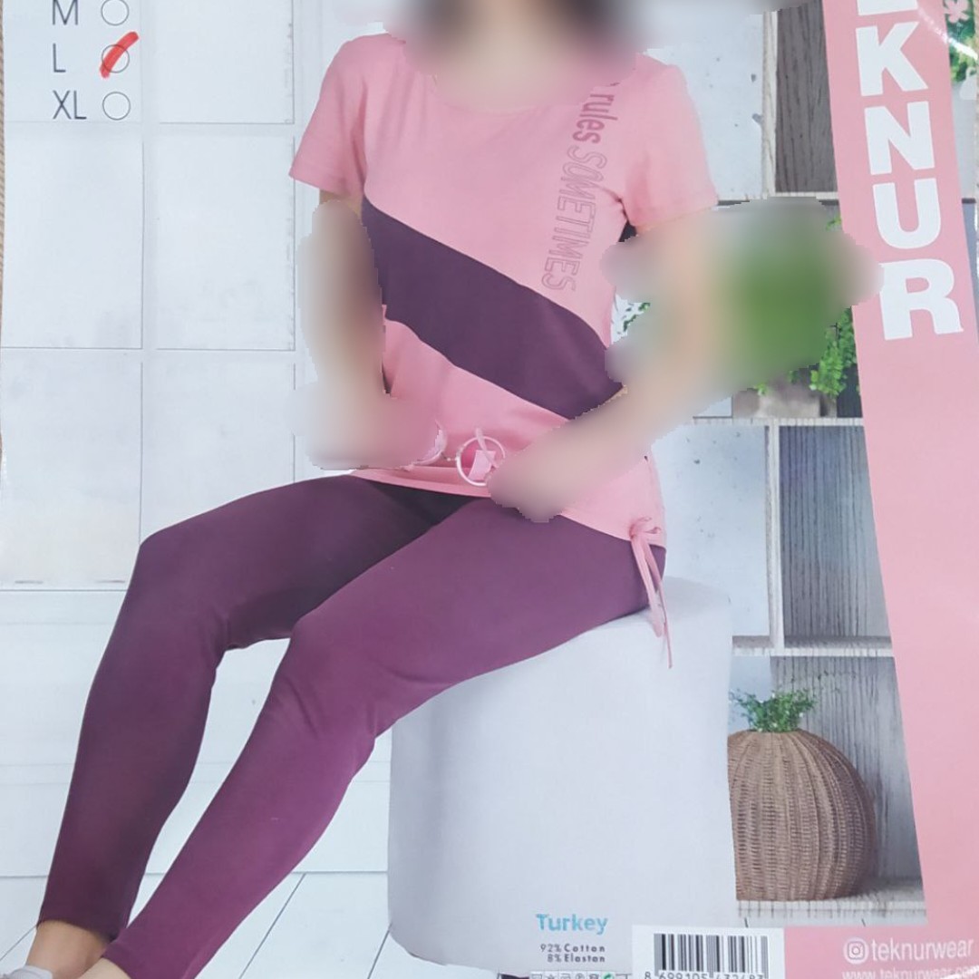 ست راحتی تیشرت وشلوارسایزکوچک زنانه