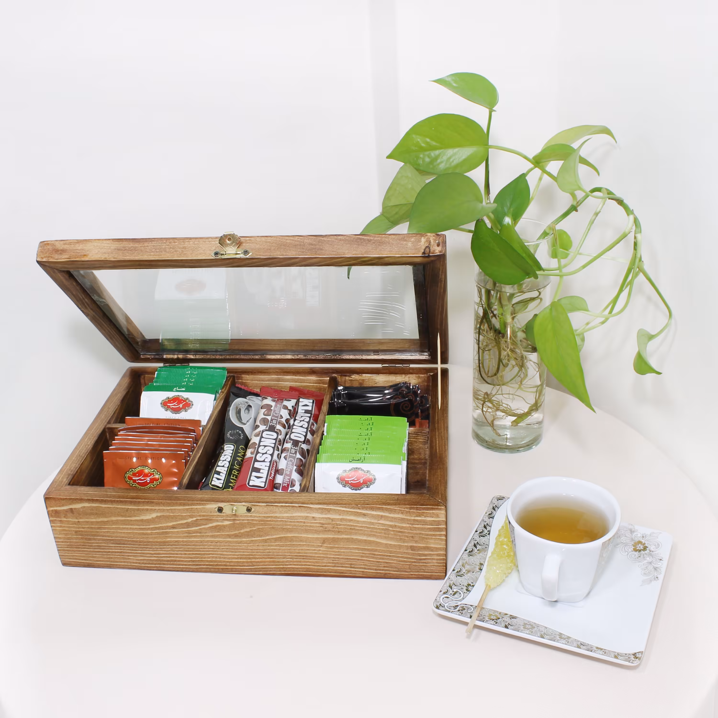 جعبه چایی کیسه ای چوبی