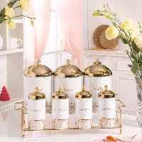 پاسماوری 8 پارچه برند ریور  سفید درب طلا کد 5231