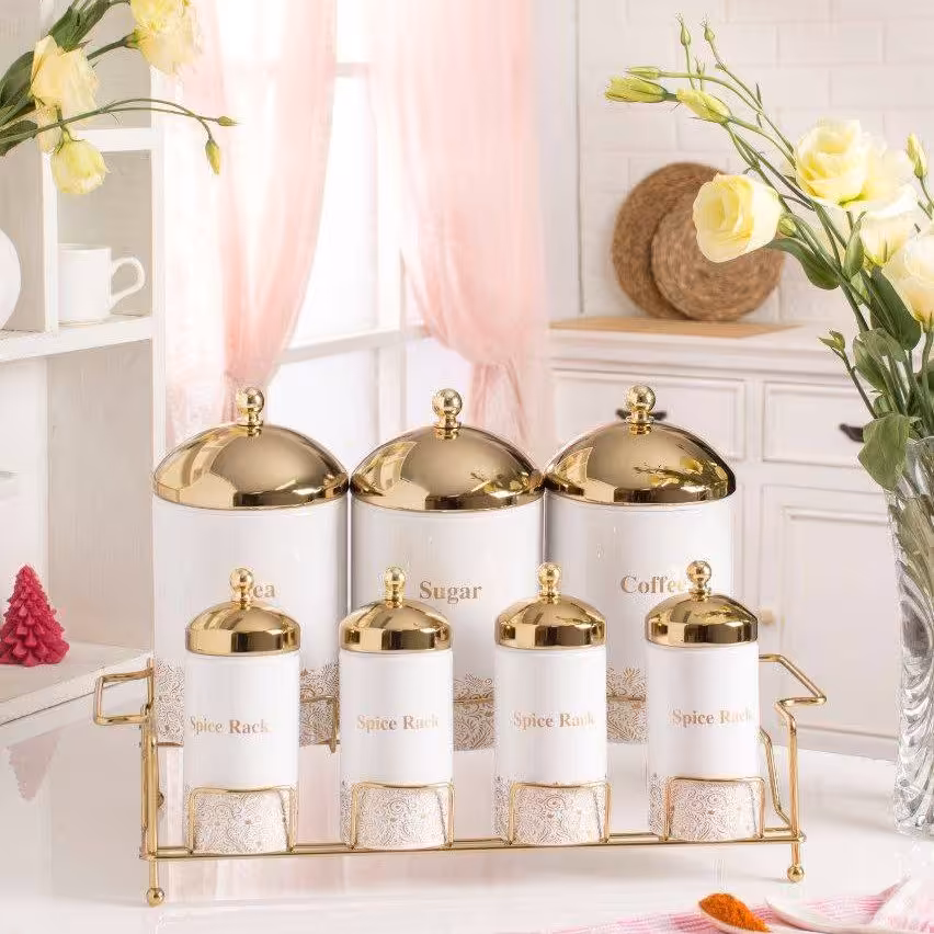 پاسماوری 8 پارچه برند ریور  سفید درب طلا کد 5231