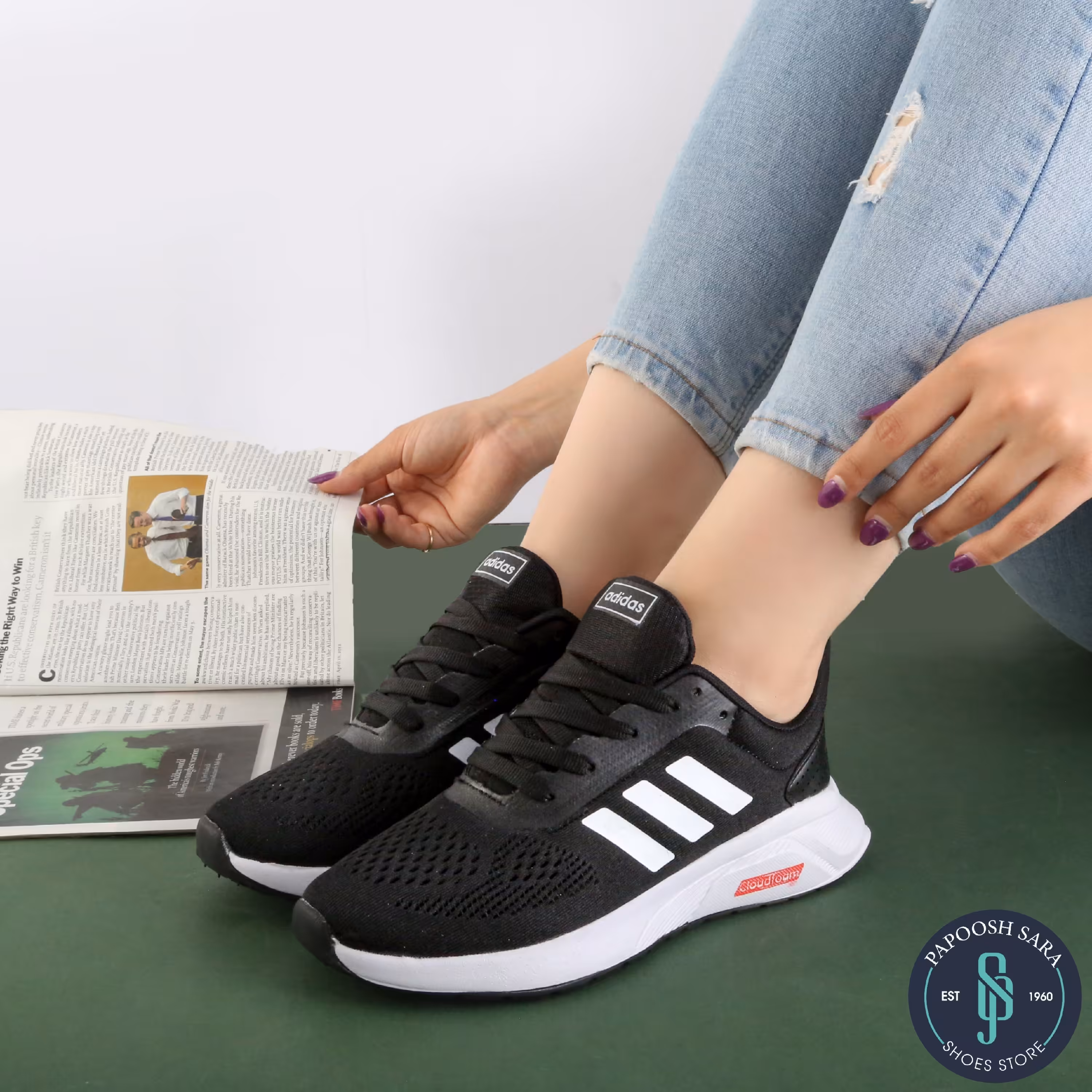 کتونی آدیداس زنانه مدل کلدفوم مناسب پیاده روی باشگاه بسیار نرم راحت قابل شست و شو خوش پا