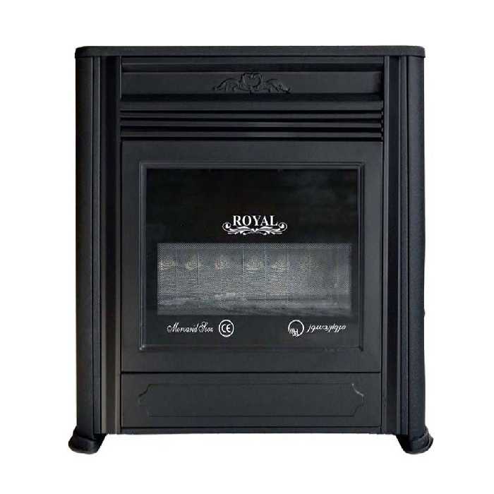 بخاری گازی مروارید سوز طرح شومینه رویال مدل 12000