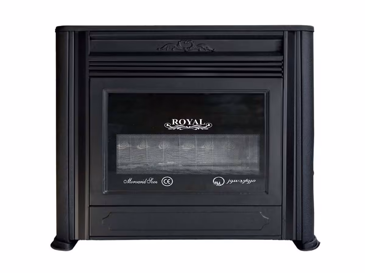 بخاری گازی مروارید سوز طرح شومینه رویال مدل 12000