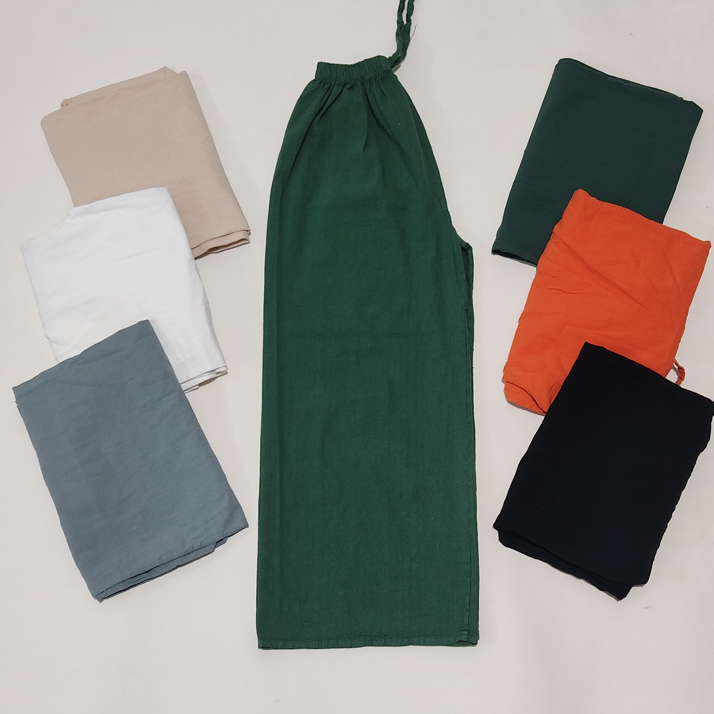 شلوار سبز جنس الیافی سایز بزرگ