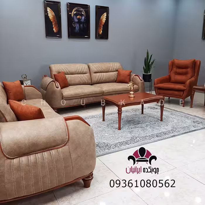 مبل تختخواب شو 8 نفره کلاسیک چوبی مدل نیکا