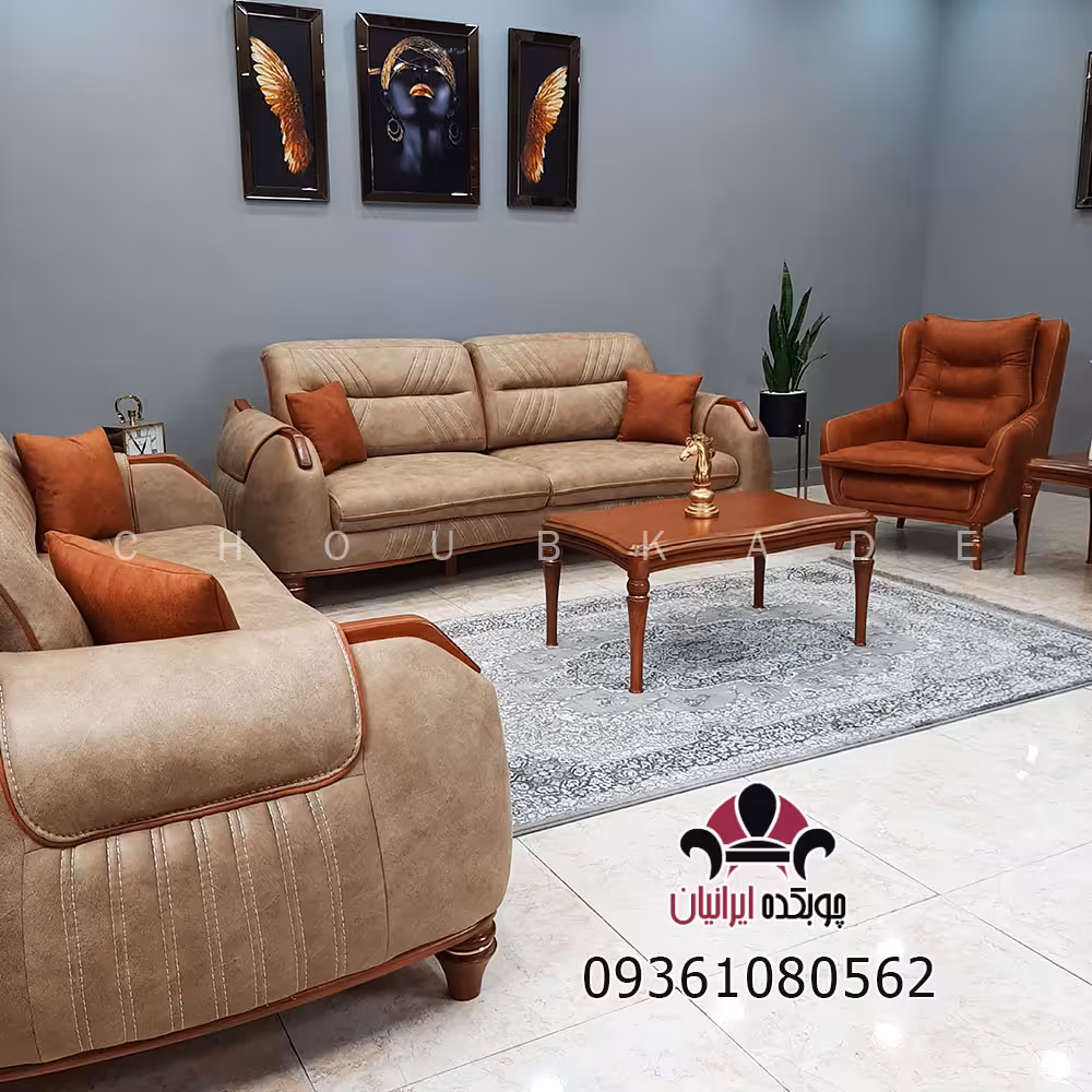 مبل تختخواب شو 8 نفره کلاسیک چوبی مدل نیکا