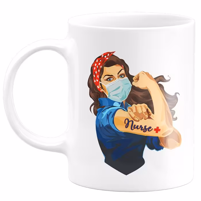 ماگ سفید سرامیکی طرح پرستاری کد 04