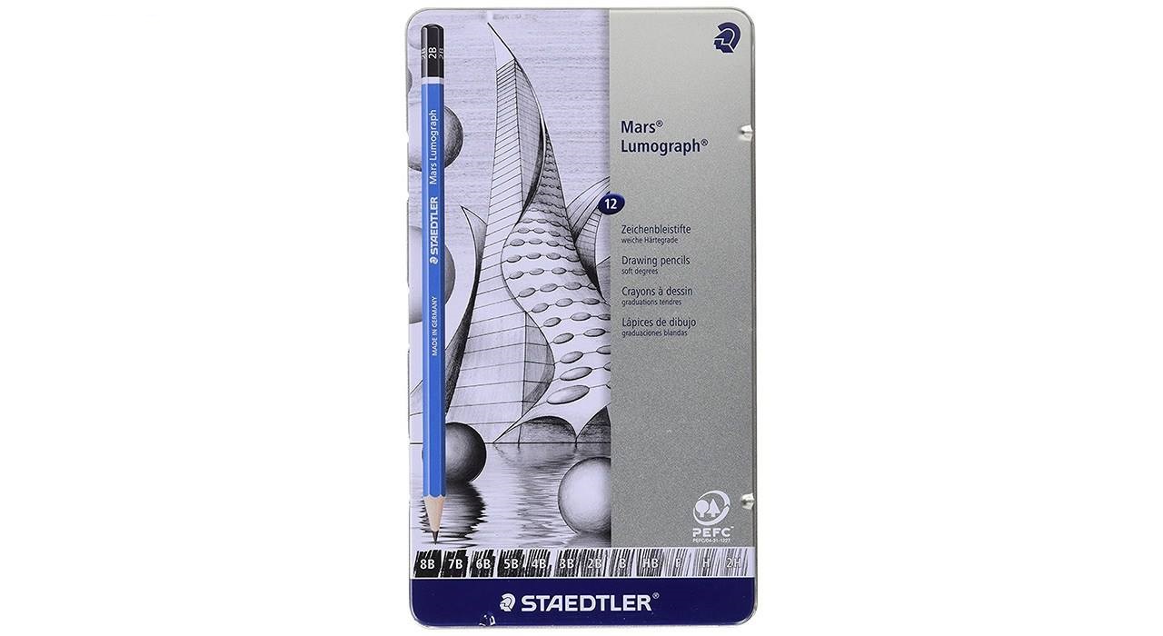مداد طراحی استدلر مدل Mars Lumograph 100 G12 S بسته 12 عددی