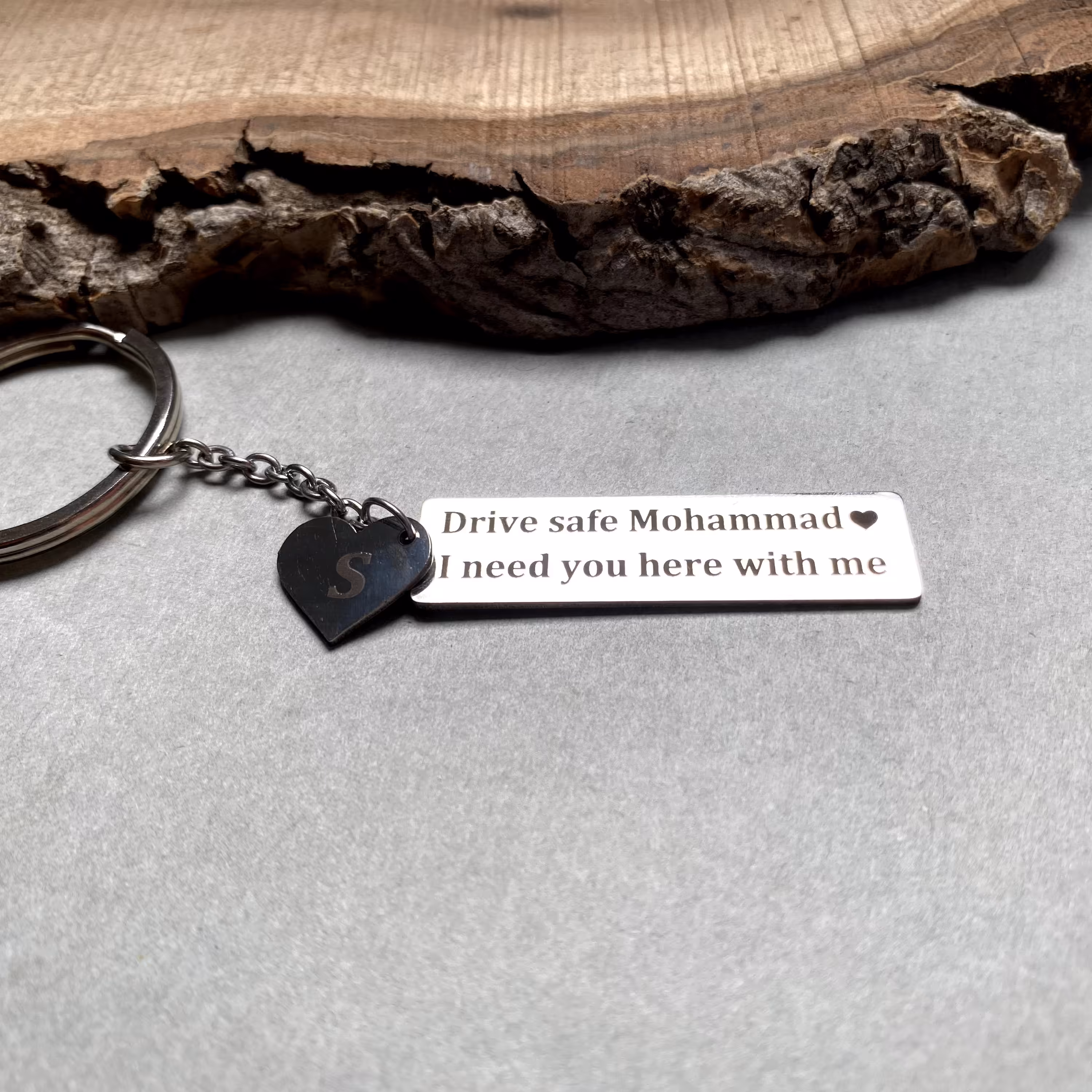 جاکلیدی استیل با حک متن دلخواه 