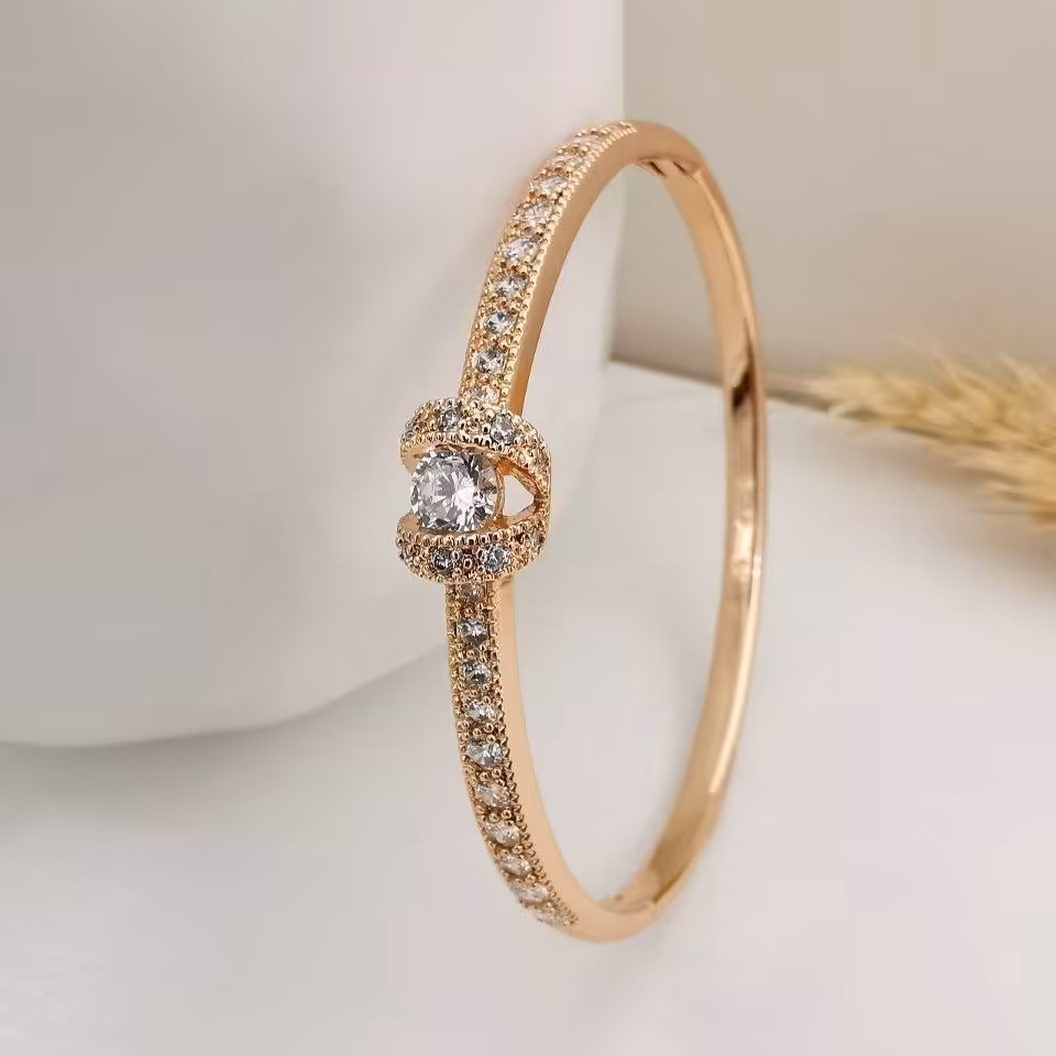 تکدست ژوپینگ آبکاری طلا تک نگین