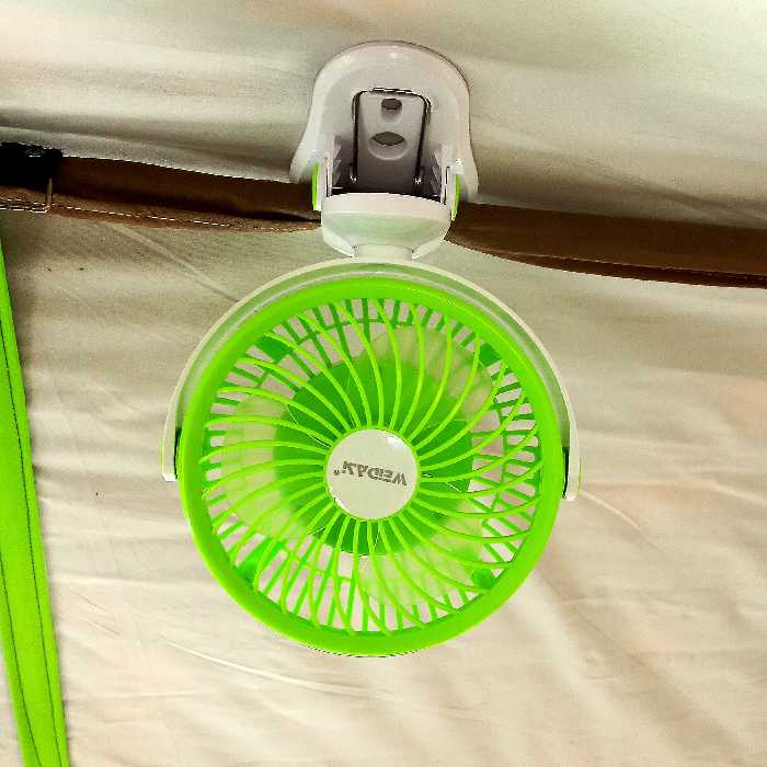 پنکه گیره ایی شارژی ویداسی پر قدرت باطری شارژی با کیفیت 