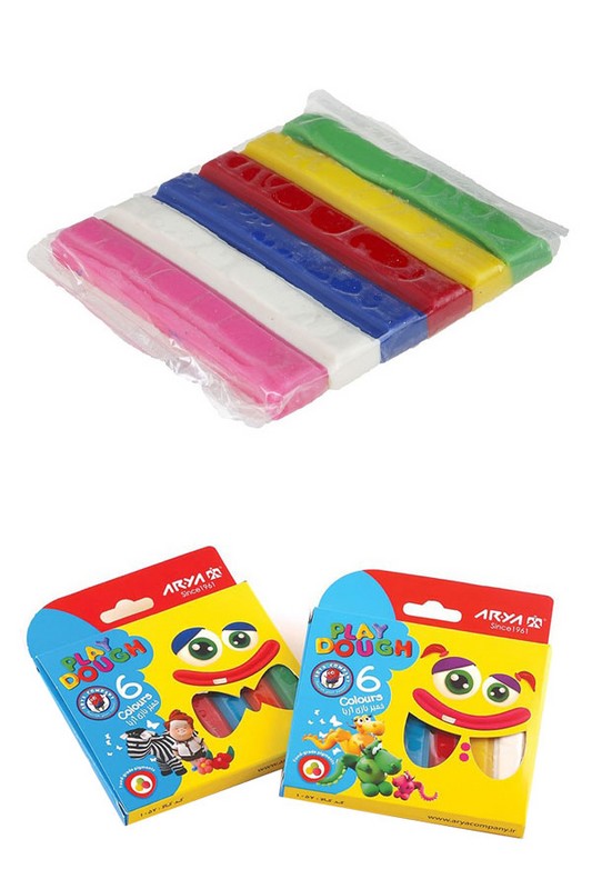 خمیر بازی 6 رنگ جعبه مقوایی 1057 آریا