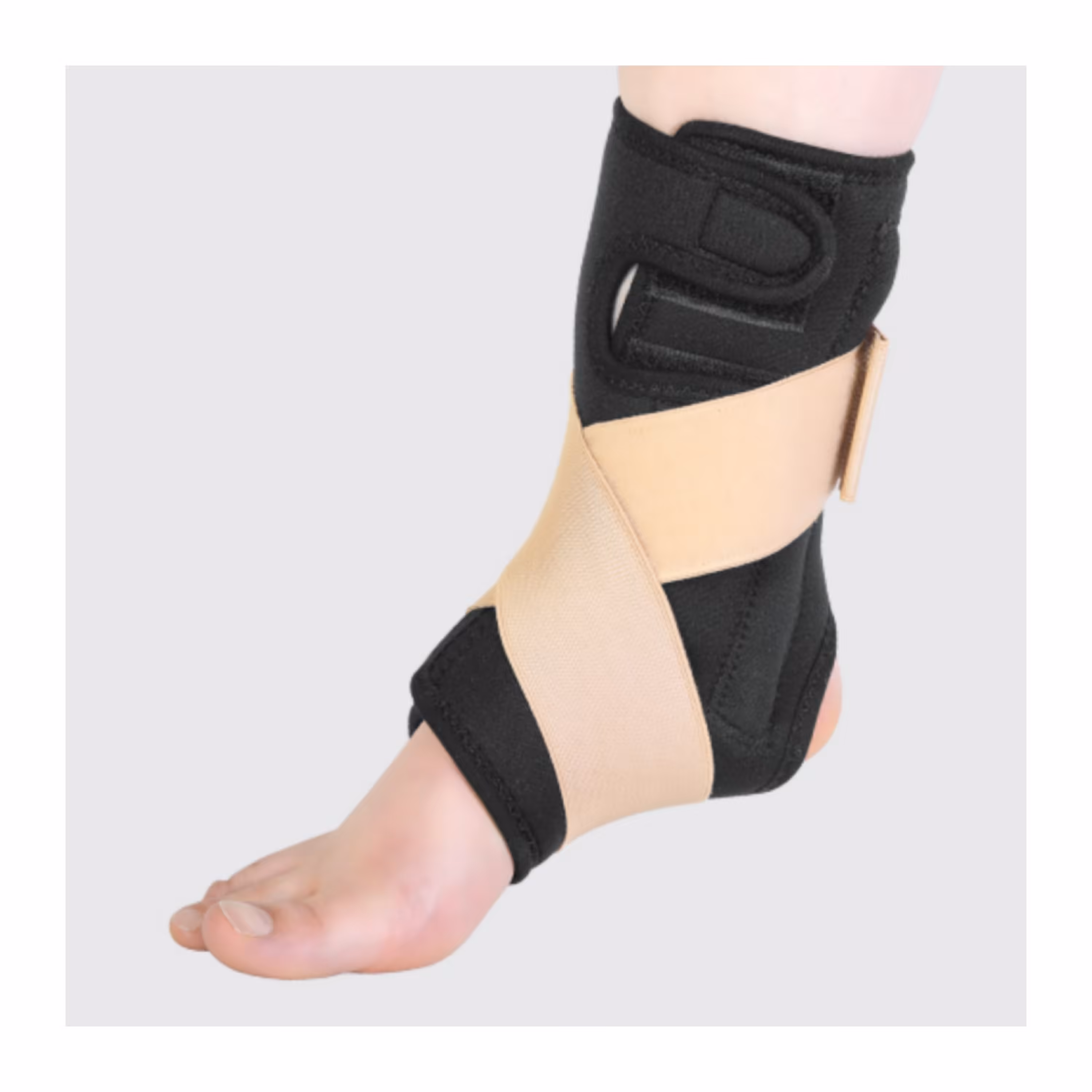 قوزک بند نئوپرنی آتل دار  همراه کش ضربدری وپارچه ضدحساسیت کد 11100