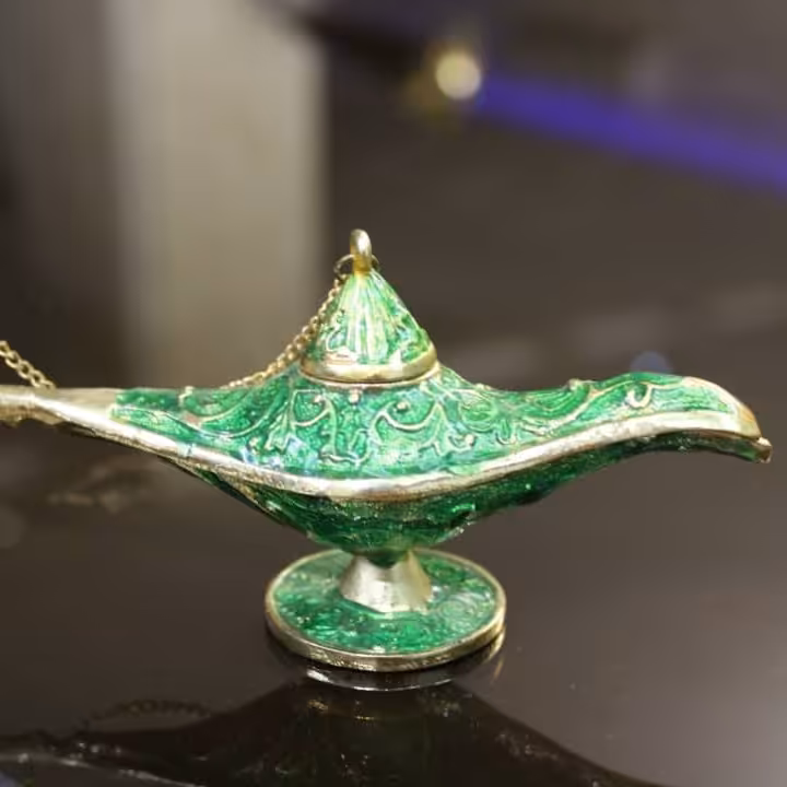 جاجواهری طرح چراغ جادو رنگ سبز 