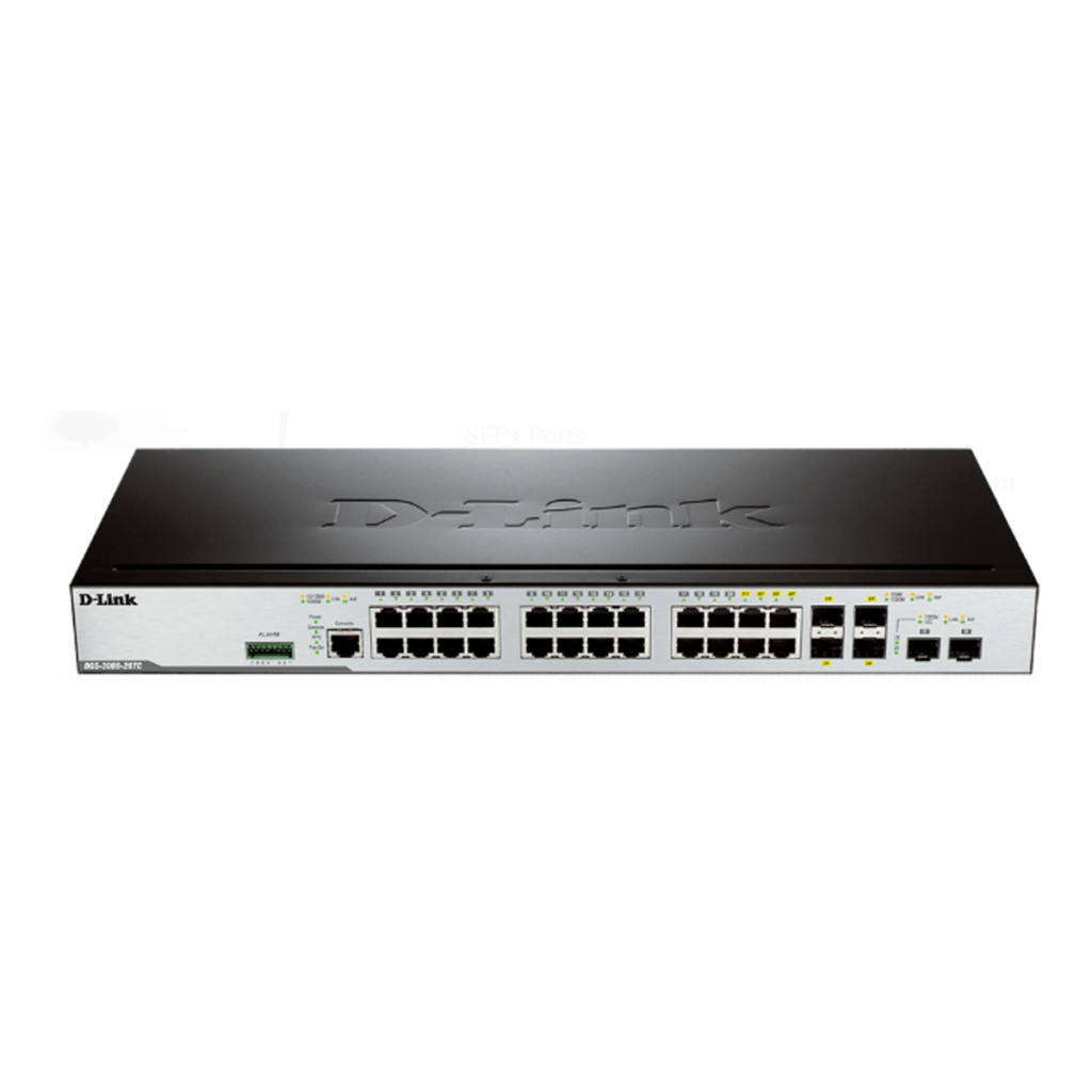 قیمت و خرید سوییچ شبکه مدیریتی 24 پورت 2 پورت SFP دی لینک مدل DGS-3000-26TC | نت ران