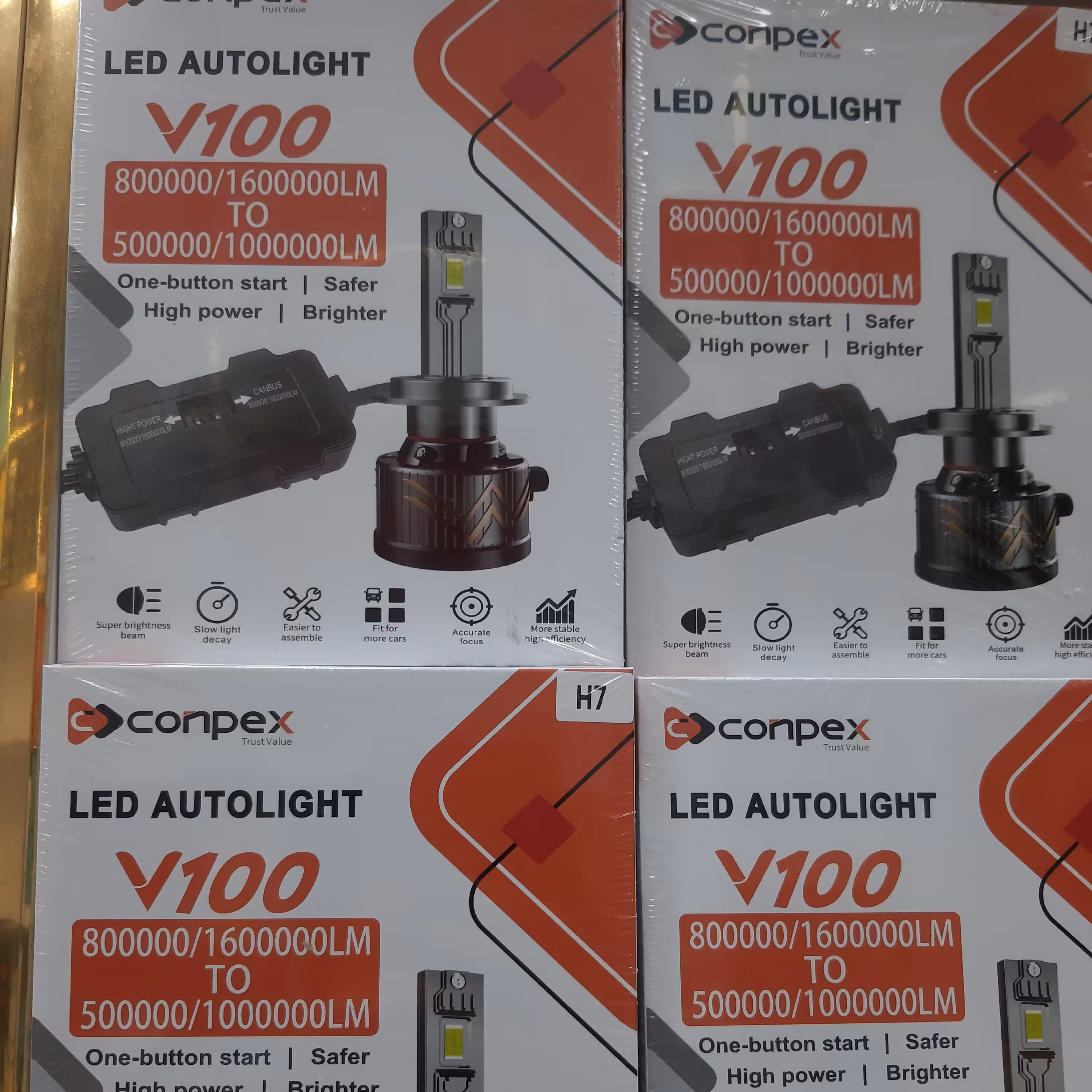 هدلایت v100 پایه h1 و h7  با دکمه کنباس  بسیار بسیار  قوی