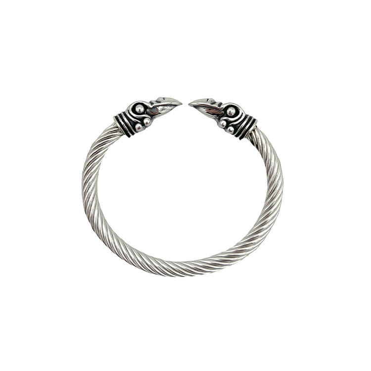 دستبند Vikings مدل دو سر کلاغ فنری (  بگ مخمل طرح وایکینگ)