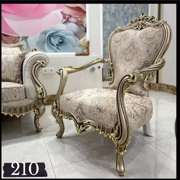 مبل سلطنتی مدل    نگار ست   7 نفره با جلومبلی و عسلی 