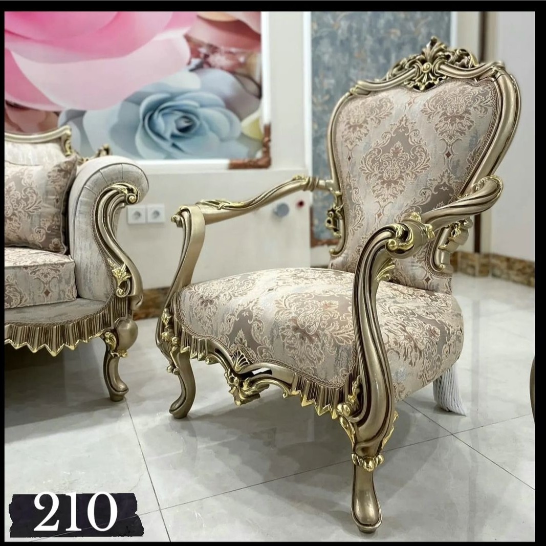 مبل سلطنتی مدل نگار ست 7 نفره با جلومبلی و عسلی