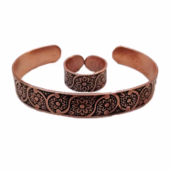 نیم ست دستبند و انگشتر هفت گل کد JW49-2