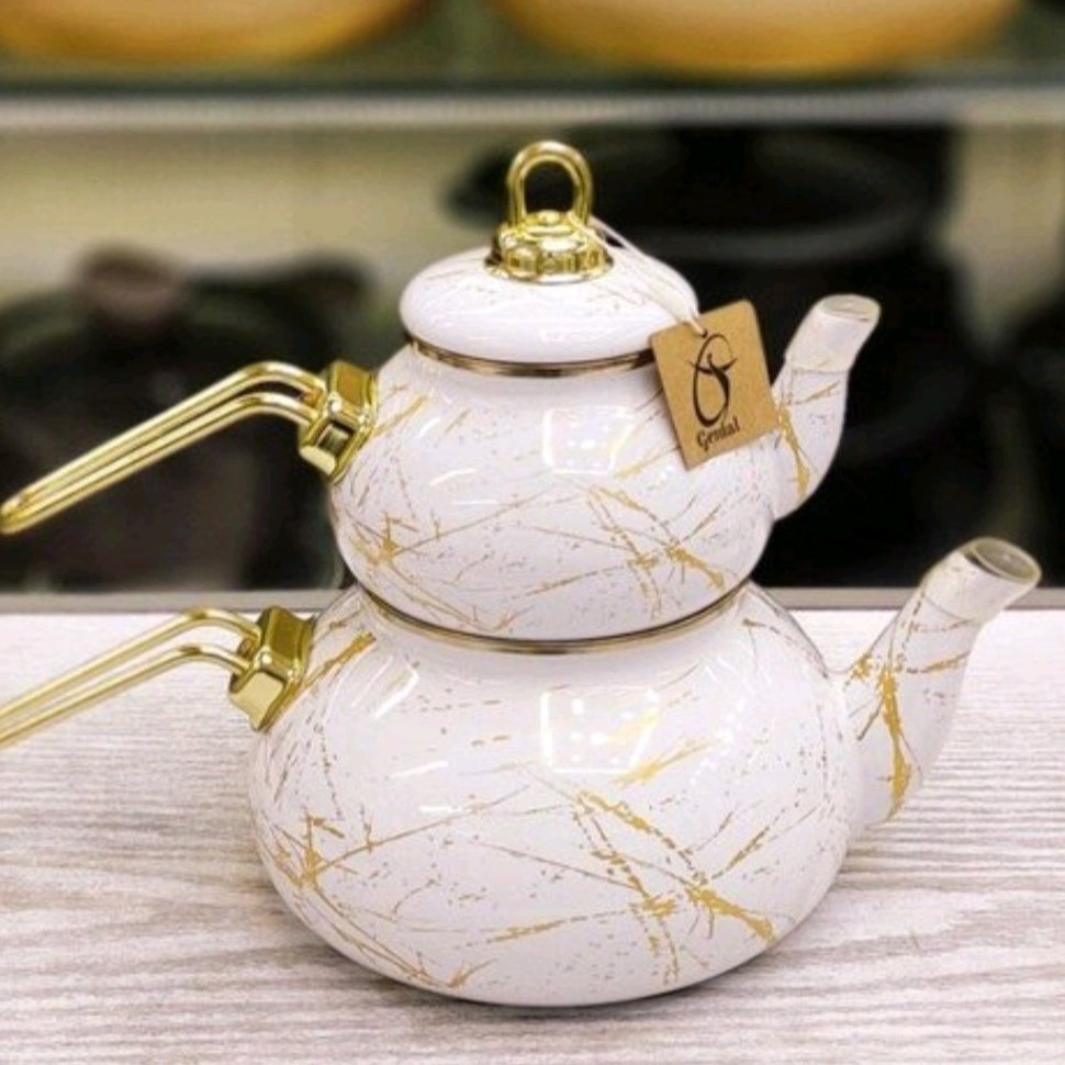 کتری و قوری لعابی جنس ترک