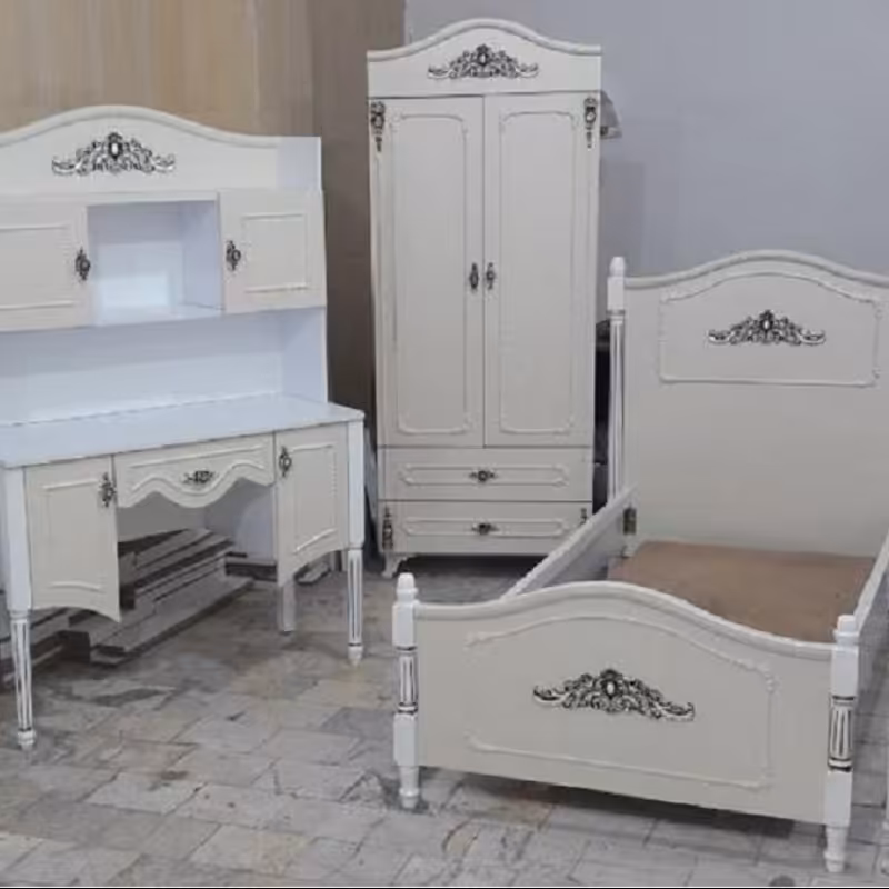 سرویس خواب کامل نوزاد و نوجوان الینا با تخت و دراور 