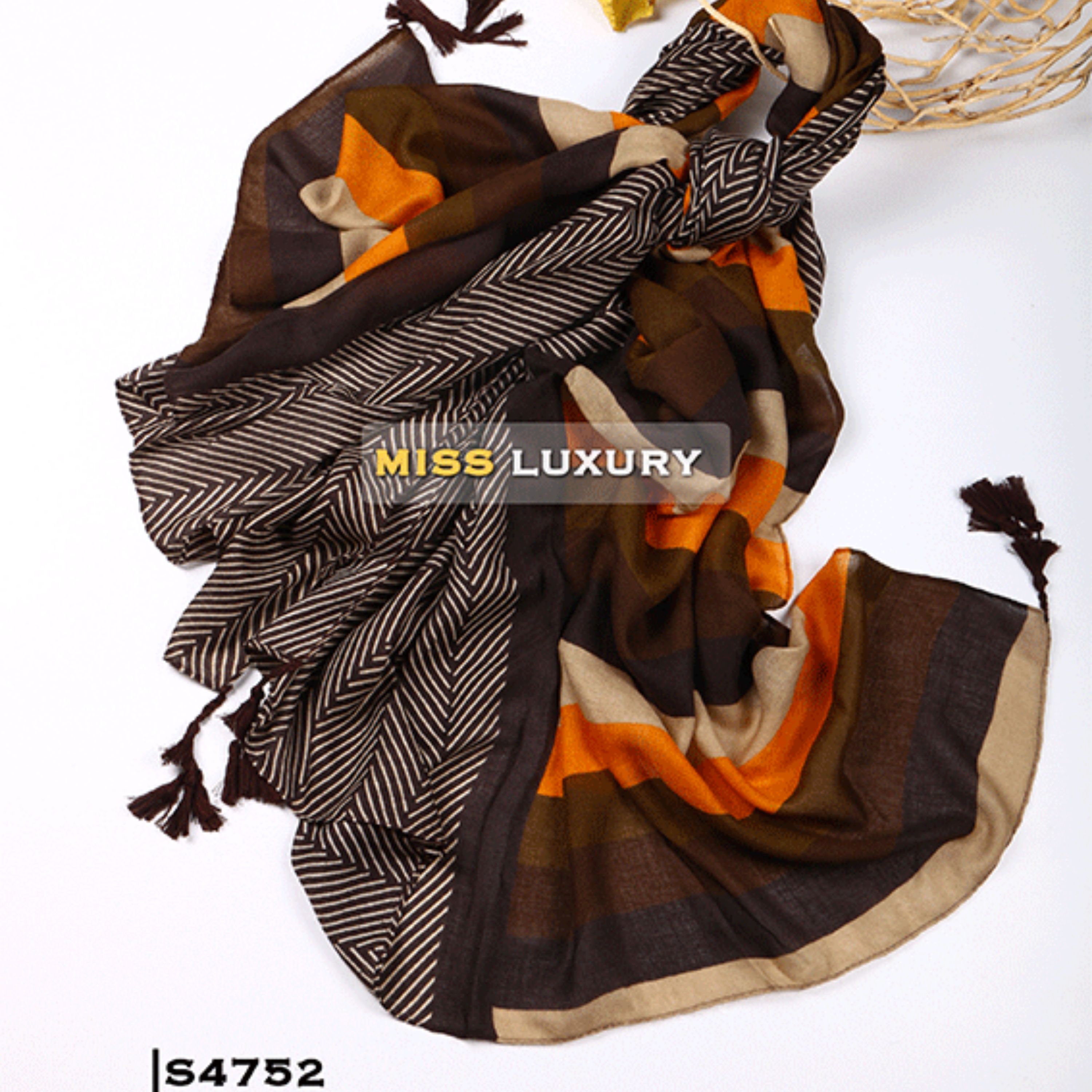 شال نخ پنبه کشمیری S4752