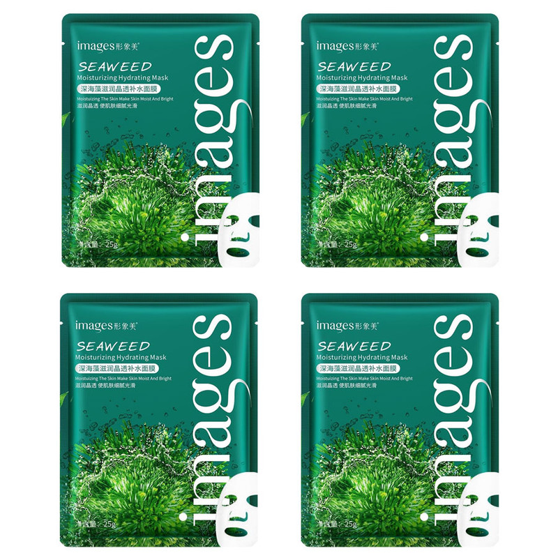 ماسک صورت ایمجز مدل جلبک دریایی وزن 25 گرم مجموعه 4 عددی