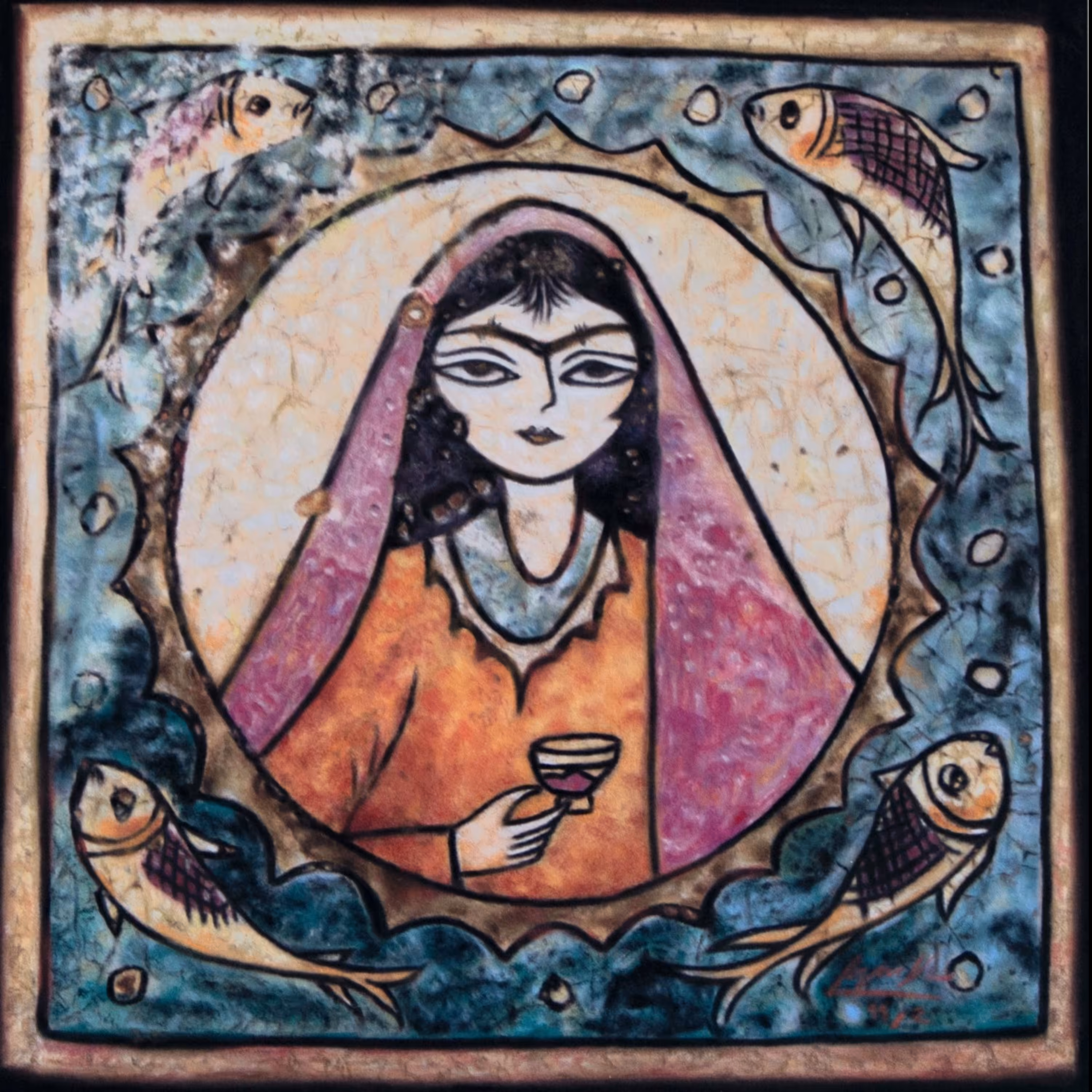 تابلو نقاشی پاستل گچی سنتی مدرن سایز 20در20 (نقش عشق.اورجینال)