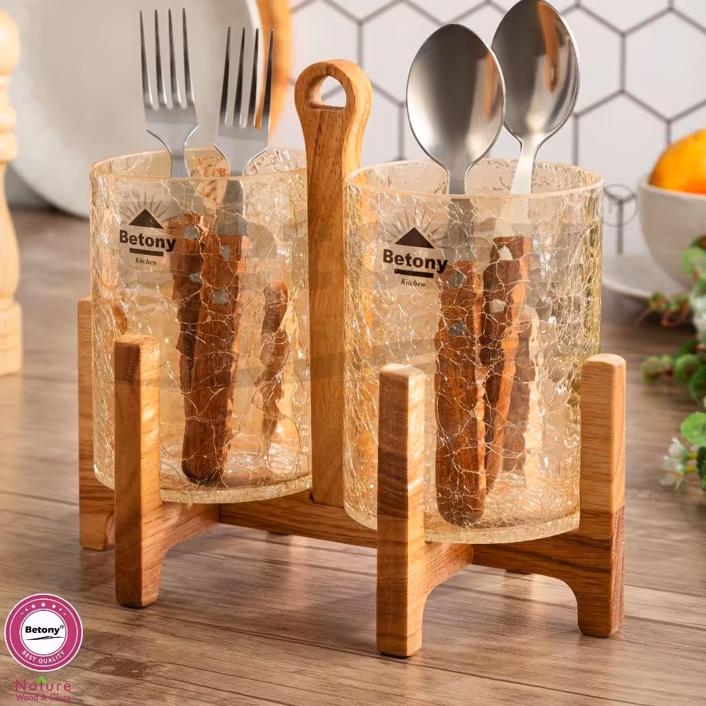 جا قاشقی دو قلوی ابگز پایه چوبی (بتونی)