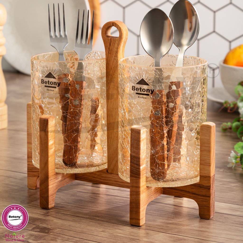 جا قاشقی دو قلوی ابگز پایه چوبی (بتونی)