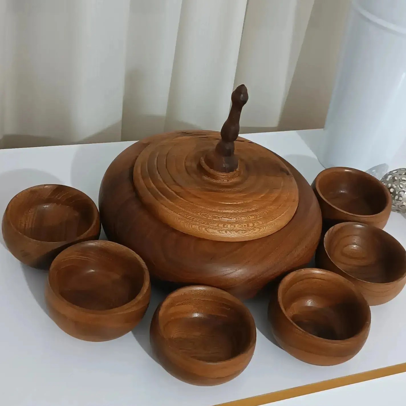 ست اجیل خوری چوبی به همراه پیاله