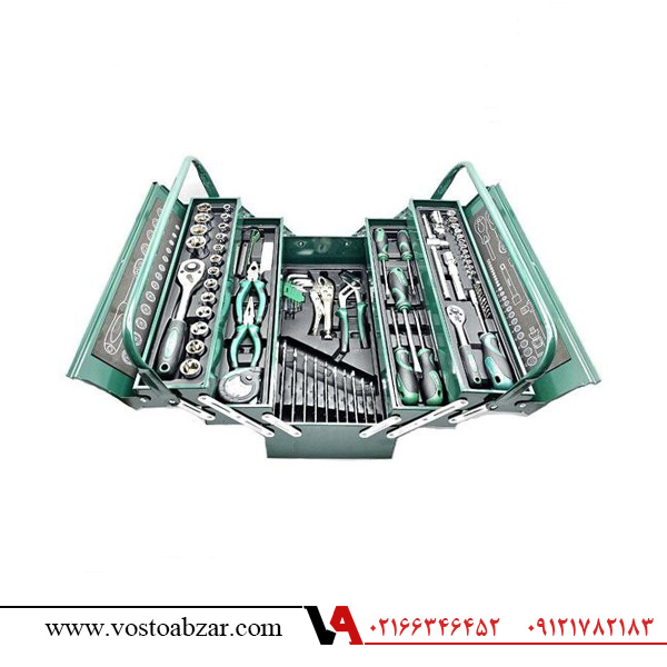 مجموعه جعبه بکس و ابزار 85 عددی سه طبقه باس مدل BX-85