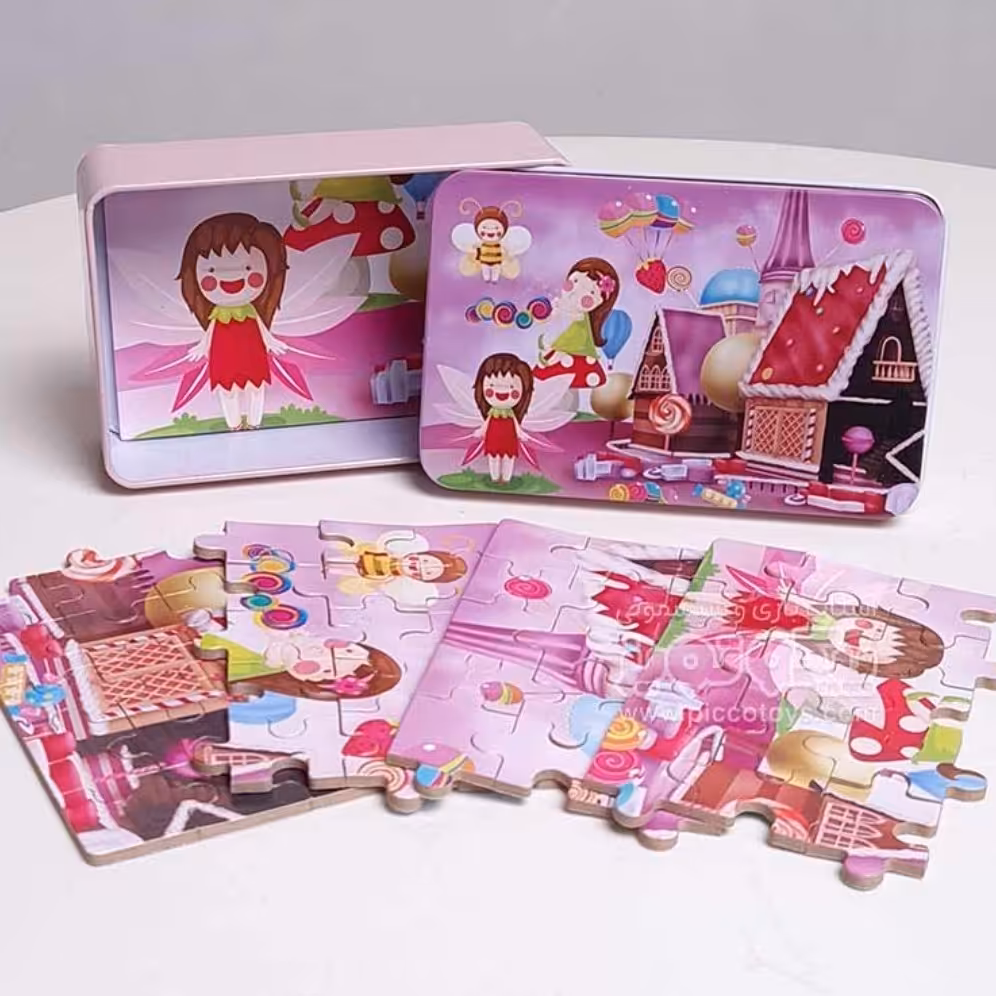 پازل شهر شکلاتی قوطی فلزی 60 تکه