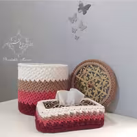 جا دستمالی و سطل زباله تریکو