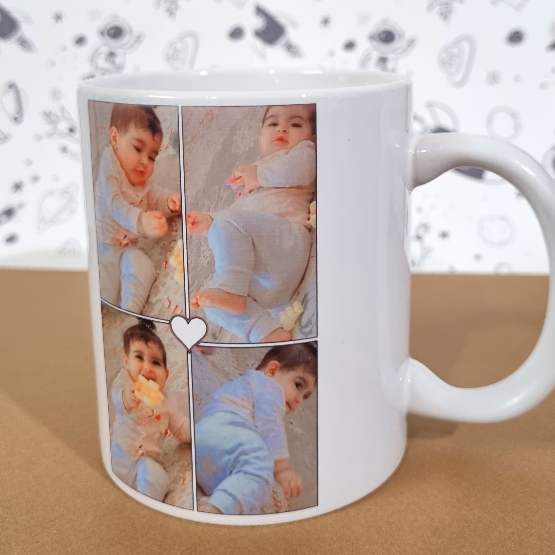 ماگ سرامیکی ساده به همراه چاپ دلخواه مناسب برای هدیه تولد و دانش آموز